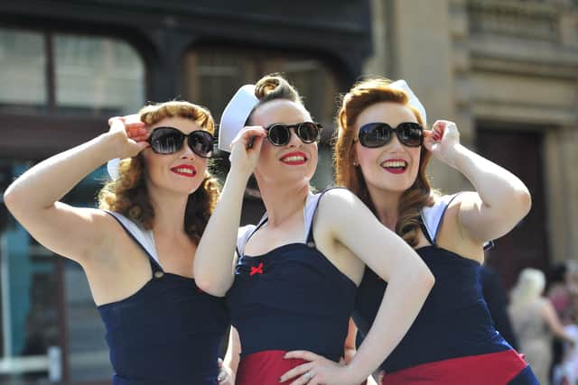 Julieann Crannie, Emma D Corcoran and Linzi Slamin from the Kennedy Cupcakes dance group. Picture: Robert Perry