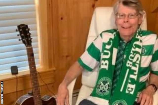 Author Stephen King has nailed his colours to the mast as a Buckie Thistle supporter.