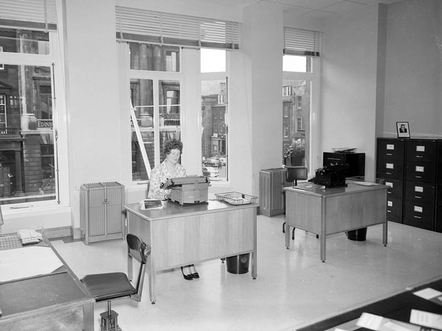 The National Mutual Life Association of Australasia had an office at 27 George Street in the 1960s. The 'light and spacious interior' is pictured in May 1962.