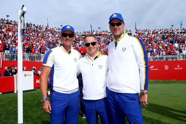 After being vice captains at Whistling Straits in September, Henrik Stenson, Luke Donald and Robert Karlsson are now the three names in the frame for the 2023 Ryder Cup captaincy. Picture: Andrew Redington/Getty Images.