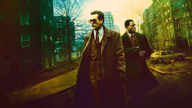 City On A Hill with Aldis Hodge as Decourcy Ward and Kevin Bacon as Jackie Rohr. Picture: PA Photo/© 2021 Showtime Networks Inc