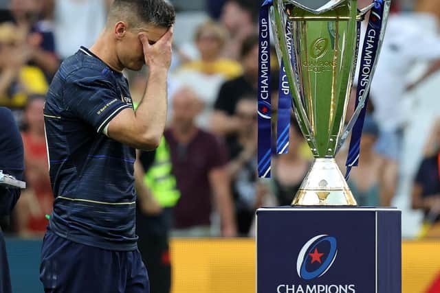 Agony for Johnny Sexton after Leinster's Heineken Champions Cup final defeat by La Rochelle in Marseille. (Photo by David Rogers/Getty Images)