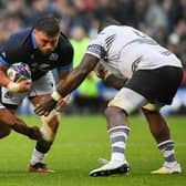 Scotland's Rory Sutherland breaks through against Fiji.   (Photo by Ross MacDonald / SNS Group)