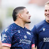 Mosese Tuipulotu, left, will make his competitive debut for Edinburgh against Leinster on Friday and will line up alongside winger Duhan van der Merwe. (Photo by Ross Parker / SNS Group)