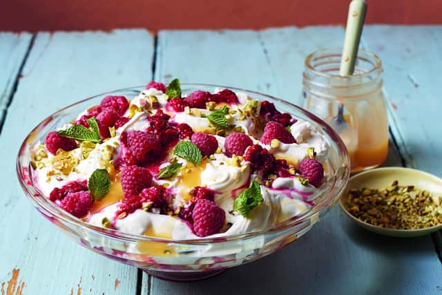 Pistachio, raspberry and mint Eton mess recipe