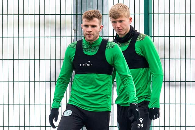 Chris Cadden (left) and Josh Doig both missed the midweek win over Livingston. (Photo by Ross MacDonald / SNS Group)