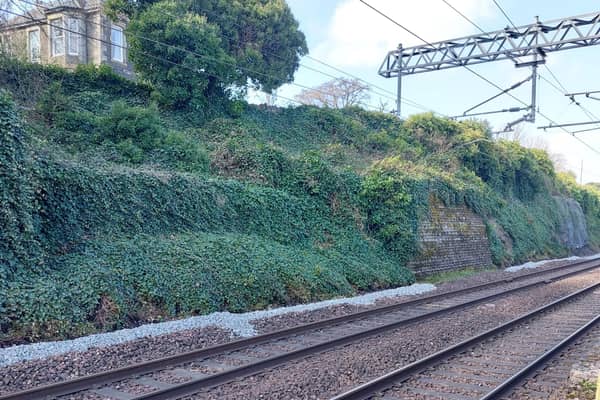 The project will help to prevent stones potentially falling from a 10m-high rockface above the line