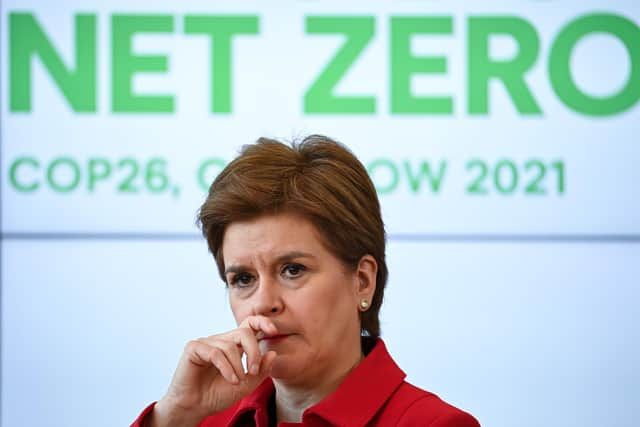 Nicola Sturgeon delivers a speech at Strathclyde University's Technology and Innovation Centre about the green revolution (Picture: Jeff J Mitchell/pool/Getty Images)