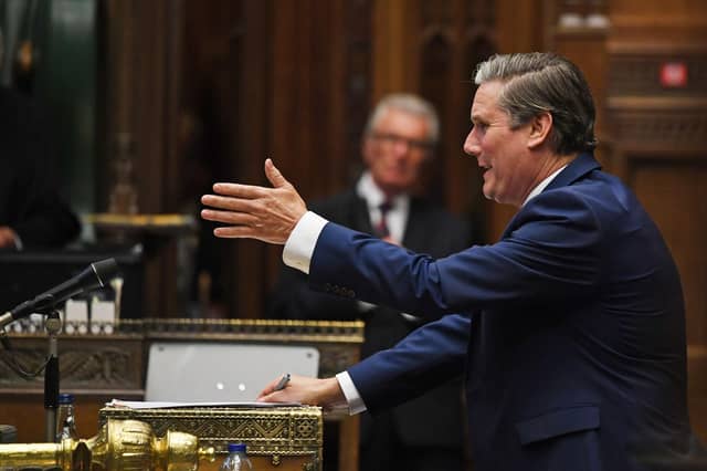 Labour Party leader Keir Starmer speaking during Prime Minister's Questions in the House of Commons