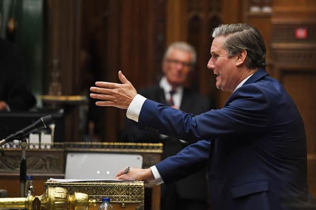 Labour Party leader Keir Starmer speaking during Prime Minister's Questions in the House of Commons