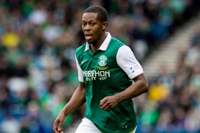 Marvin Bartley in action for Hibs at Hampden
