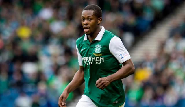 Marvin Bartley in action for Hibs at Hampden