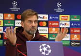 Liverpool's German manager Jurgen Klopp attends a press conference at the AXA Training Centre in Liverpool, north-west England on October 3, 2022, on the eve of the UEFA Champions League group A football match against Rangers. (Photo by Nigel Roddis / AFP) (Photo by NIGEL RODDIS/AFP via Getty Images)