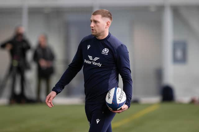 Finn Russell during a Scotland training session at the Oriam on Wednesday. (Photo by Craig Williamson / SNS Group)