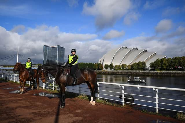 The COP26 summit begins this Sunday amid tight security plans. Picture: Andy Buchanan/AFP/Getty