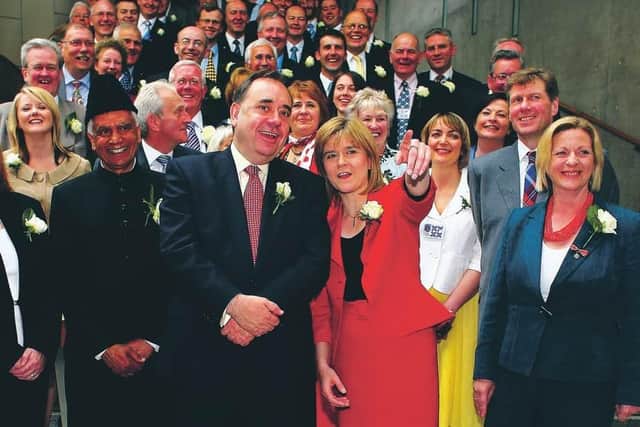 Alex Salmond, pictured after winning the 2007 Scottish election.