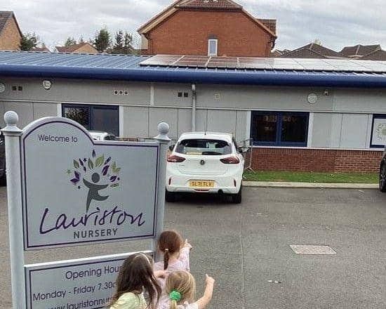 Lauriston Nursery children looking at the solar panels