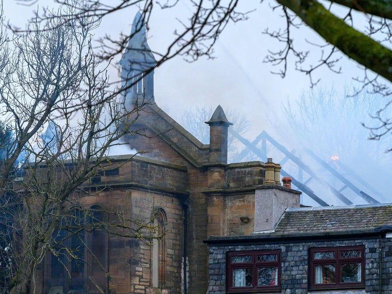 The roof of the church built in 1840 is badly damaged.