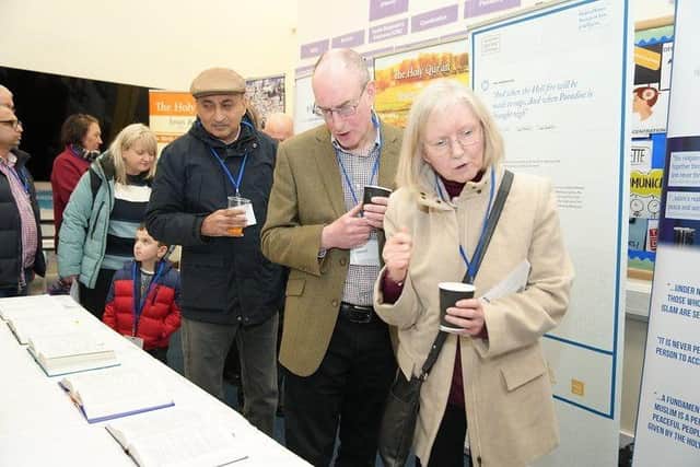 Guests at the Symposium vising the Exhibition at Edinburgh Academy