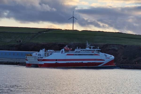 Pentalina aground at St Margaret's Hope on Saturday. Picture: RNLI/Longhope RNLI