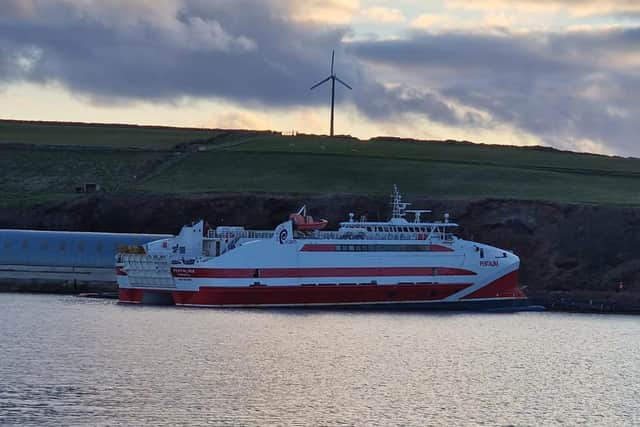 Pentalina aground at St Margaret's Hope on Saturday. Picture: RNLI/Longhope RNLI