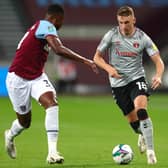 Alfie Doughty in action for Charlton Athletic against West Ham United.