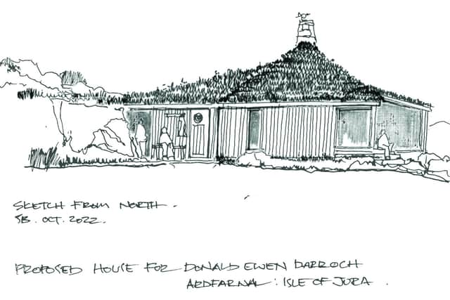 An architectural sketch of the house