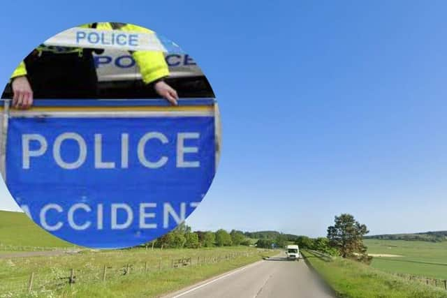 The A96 is closed following a multiple vehicle crash