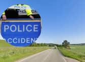The A96 is closed following a multiple vehicle crash