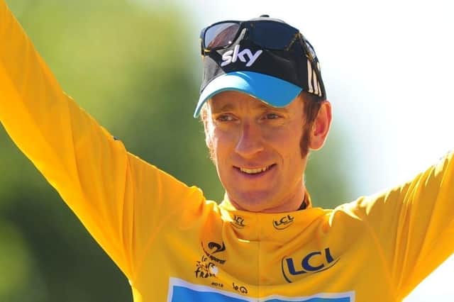 Bradley Wiggins after winning the 2012 Tour de France in Paris.