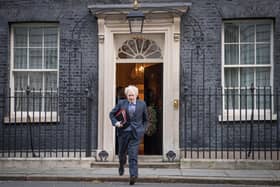Prime minister, Boris Johnson leaves Downing Street. Picture: PA