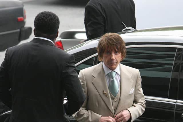 Phil Spector arriving at the Foltz Criminal Justice Centre in Los Angeles ahead of a retrial of the alleged murder of actress Lana Clarkson.