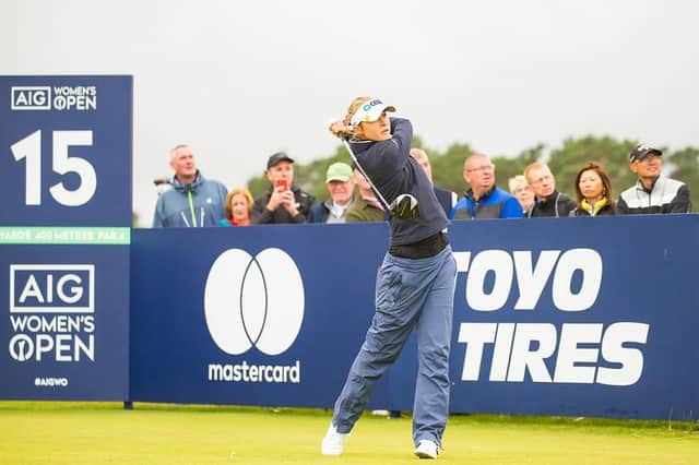 World No 1 Nelly Korda in action durng the first round of the AIG Women's Open at Carnoustie. Picture: Tristan Jones