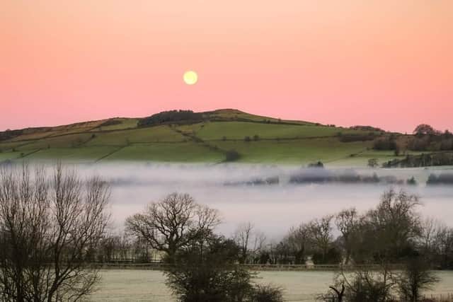 This stunning view of Eccles Pike, with a full moon and blanket of fog below, snapped by Toby Howman.