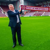 Hearts owner Ann Budge with chief executive Andrew McKinlay.