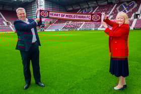 Hearts owner Ann Budge with chief executive Andrew McKinlay.
