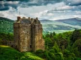 Neidpath Castle is an imposing presence on the banks of the River Tweed in the Scottish Borders.