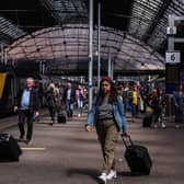 Members of the public travel through Queen Street station ahead of a planned three-day strike in Glasgow. Picture: Jeff J Mitchell/Getty Images