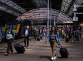 Members of the public travel through Queen Street station ahead of a planned three-day strike in Glasgow. Picture: Jeff J Mitchell/Getty Images