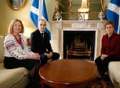 Yevhen Mankovskyi, Ukrainian Consul in Edinburgh, with First Minister Nicola Sturgeon, earlier this year.