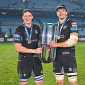 Second row partners Scott Cummings and Richie Gray helped Glasgow Warriors with the United Rugby Championship last season. Gray is to leave the club in November. (Photo by Anton Geyser/SNS Group)