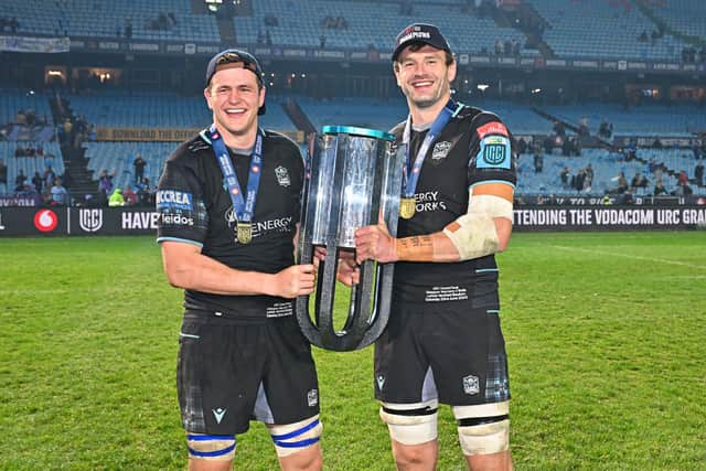 Second row partners Scott Cummings and Richie Gray helped Glasgow Warriors with the United Rugby Championship last season. Gray is to leave the club in November. (Photo by Anton Geyser/SNS Group)