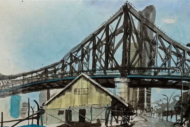 Detail from The Story Bridge, Brisbane River, by Kate Downie