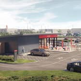 A CGI of how the new Bayne's drive-thru outlet should look when it opens later this year at Hillington Park, near Glasgow.