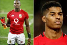 Education Secretary Gavin Williamson confused Maro Itoje (L) with  Marcus Rashford (R) on a Zoom call