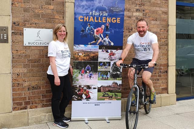 Joanna Watson and David Peck unveiling the Buccluech Property Challenge 2021.