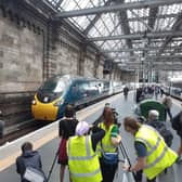 The Avanti West Coast train arrived at Glasgow Central just 21 seconds outside the record. Picture: The Scotsman