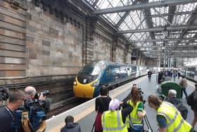 The Avanti West Coast train arrived at Glasgow Central just 21 seconds outside the record. Picture: The Scotsman