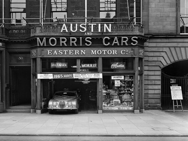 Austin and Morris cars at the Eastern Motor Co. Ltd in George Street in 1964.