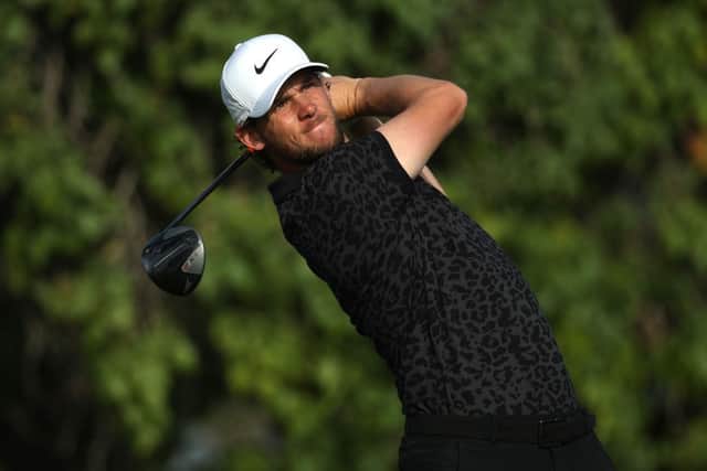 Thomas Peters, a Rolex Series winner in Abu Dhabi the previous week, tees off during the Slync.io Dubai Desert Classic at Emirates Golf Club. Picture: Andrew Redington/Getty Images.